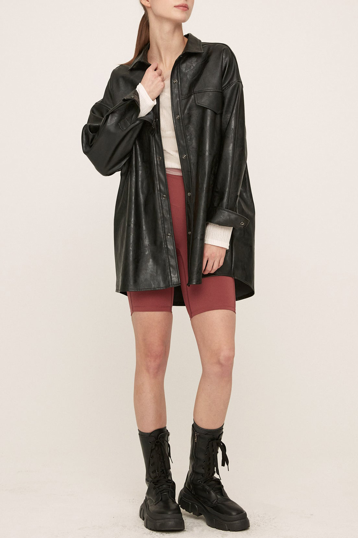 Mia Pleather Oversized Jacket